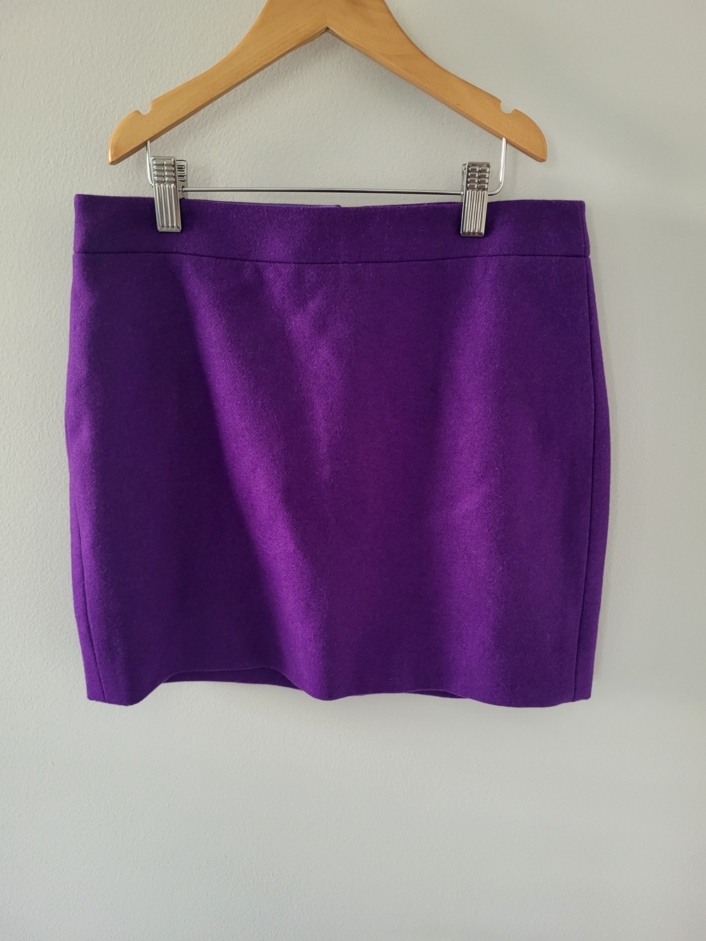 J. Crew Purple Wool Mini Skirt